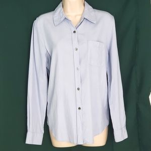 Ann Taylor Light Blue Silk Button Front shirt- Sz S